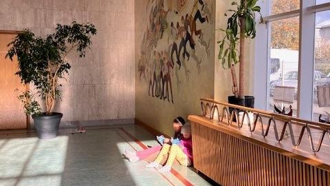 Reading in the auditorium